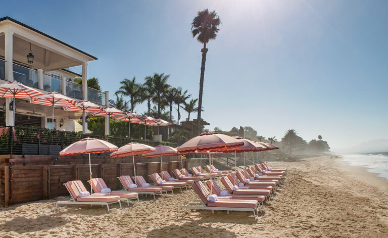 Miramar Beach Club Beach chairs in a row
